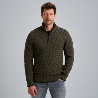 PKW2509324 8039 | Pullover mit halbem Reißverschluss